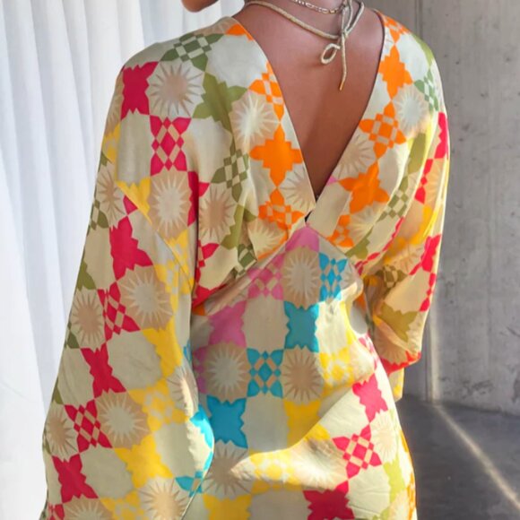 Printed Long Sleeve Mini Dress - Picture 4 of 4